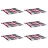 vidaXL ガーデンチェアクッション 6点 赤チェック柄 50x50x4cm オックスフォードファブリック