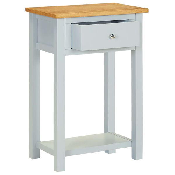 vidaXL エンドテーブル 50x32x75cm オーク無垢材