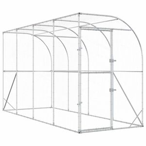 vidaXL 壁に対する鶏小屋 シルバー 600 x 150 x 215 cm 亜鉛メッキ鋼板