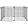 vidaXL 8パネルペットケージ ドア付き ブラック 35x35 cm スチール