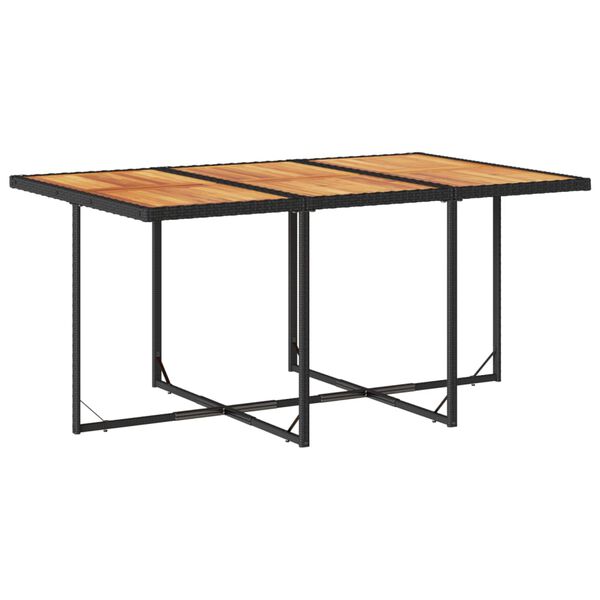 vidaXL ガーデンダイニング7点セット クッション付き ブラック ポリラタン製