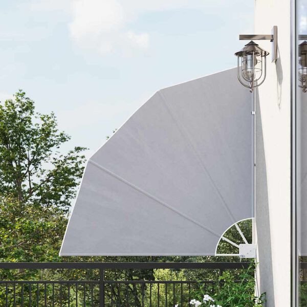 vidaXL 折りたたみ式 バルコニー用 サイドオーニング グレー 140x140cm