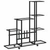 vidaXL フラワースタンド 94.5x25x92.5 cm ブラックメタル