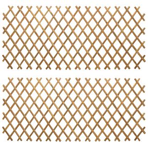 vidaXL 伸縮式トレリスフェンス 2 個 100 x 105 cm 竹 ライトブラウン