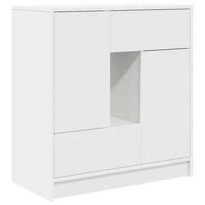 vidaXL 引き出しと扉付きサイドボード ホワイト 70.5x34x74.5 cm