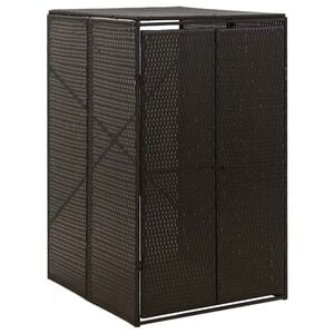 vidaXL シングルホイールビン収納庫 ブラック 70x80x117cm ポリラタン製