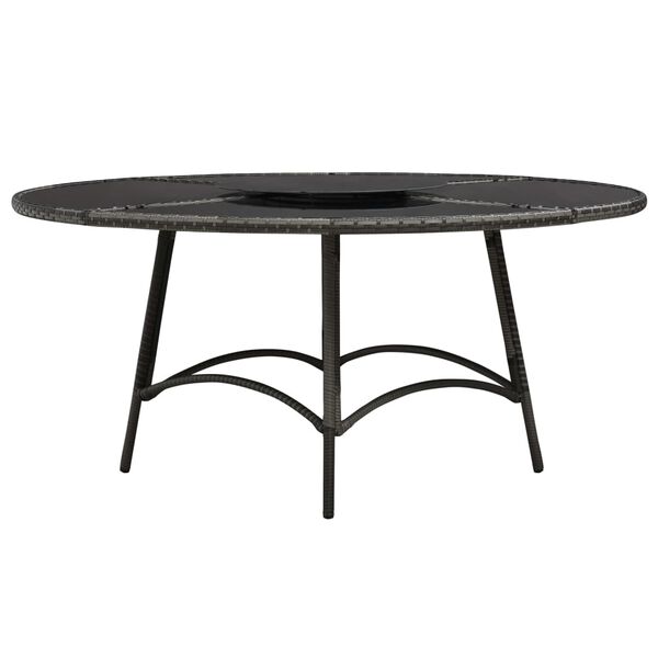 vidaXL 屋外ダイニング7点セット クッション付き ポリラタン製 グレー