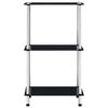 vidaXL 3段 棚 ブラック 40x40x67cm 強化ガラス製