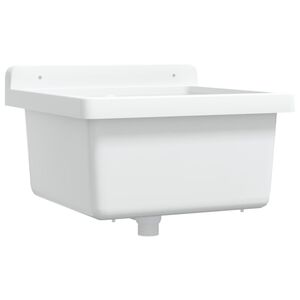 vidaXL 壁掛け式洗面器 ホワイト 40x40x24 cm 樹脂製