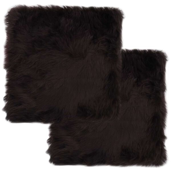 vidaXL チェアパッド 2点 ブラウン 40 x 40 cm シープスキン本革