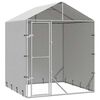 vidaXL 屋外犬小屋 屋根付き シルバー 2x2x2.5 m 亜鉛メッキ鋼製