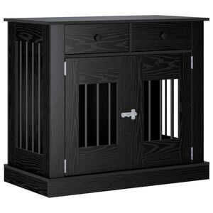 vidaXL ドッグクレート家具 ブラックオーク 90 x 47.5 x 80 cm エンジニアードウッド
