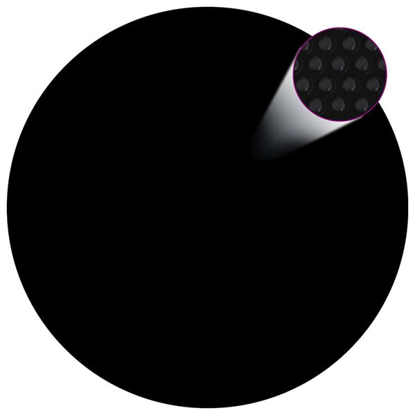 vidaXL フローティング ソーラープールフィルム PE製 527 cm ブラック＆ブルー