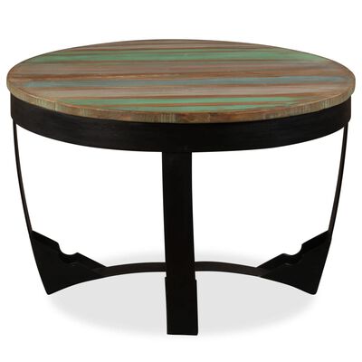 vidaXL コーヒーテーブル 無垢の再生木材 60x40cm