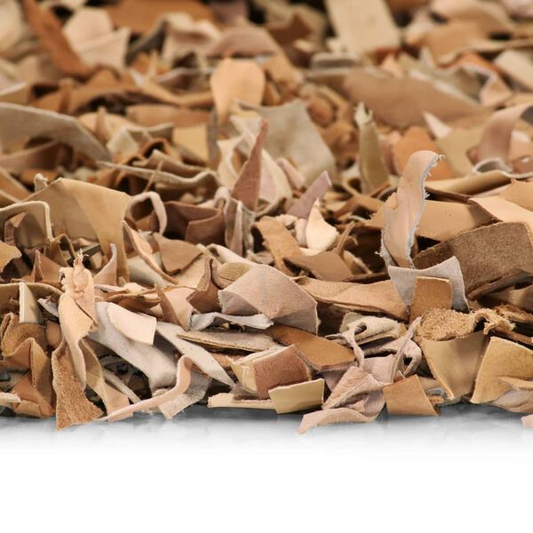 vidaXL シャギーラグ 本革 120x170cm タン(淡い茶色)