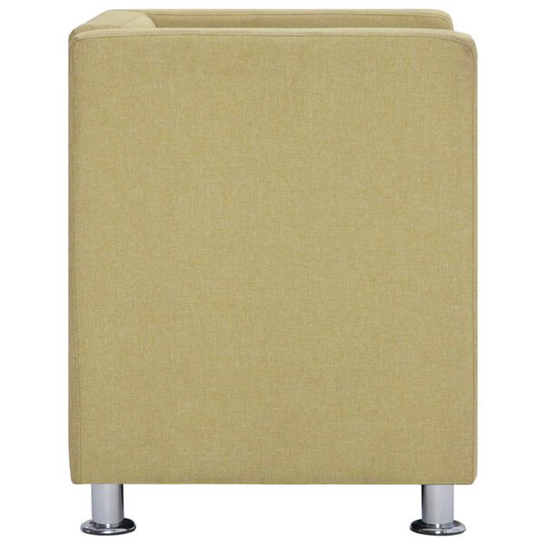 vidaXL キューブ型アームチェア グリーン 布製