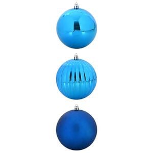 vidaXL クリスマスオーナメントセット XXL 3 個 ブルー 直径 25 cm プラスチック LED