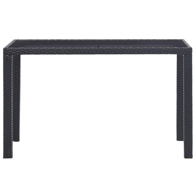 vidaXL ガーデンテーブル ブラック 123x60x74 cm ポリラタン製