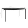 vidaXL 313094 vidaXL Garden Table with Glass Tabletop Black 150x90x74 cm Steel