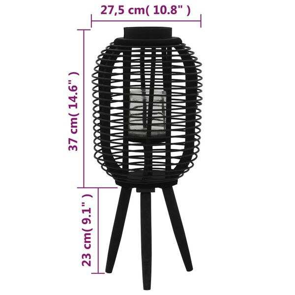 vidaXL 自立式ランタンホルダー バンブー/竹 ブラック