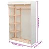 vidaXL 洋服ダンス 布＆パイン材 110x40x170cm