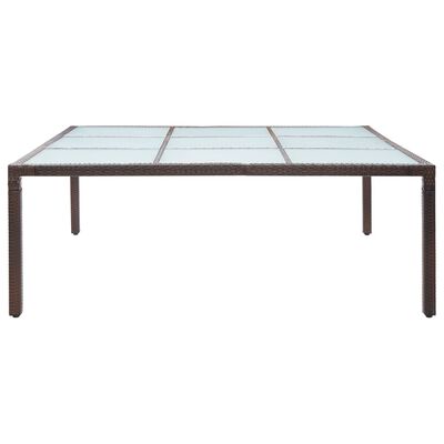 vidaXL ガーデンテーブル 200x200x74cm 合成ラタン製 ブラウン