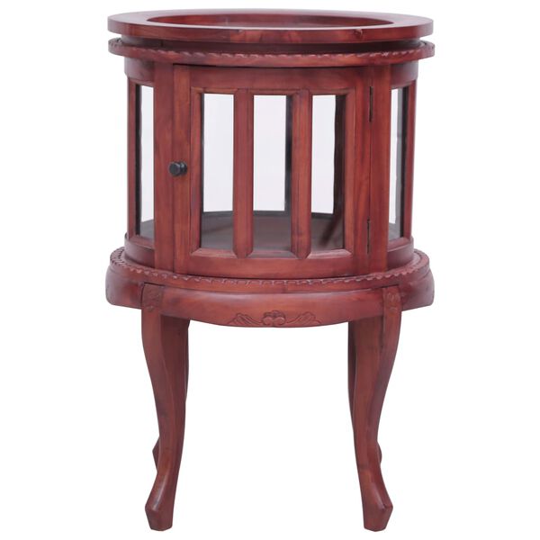 vidaXL ビトリンキャビネット ブラウン 50 x 50 x 76 cm マホガニー無垢材