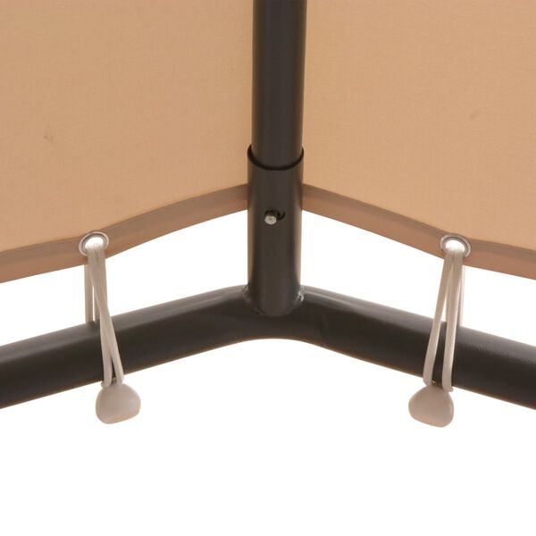 vidaXL ガゼボ パビリオン テント キャノピー 3x3m スチール製 ベージュ