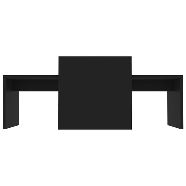 vidaXL コーヒーテーブルセット ブラック 100x48x40cm パーティクルボード
