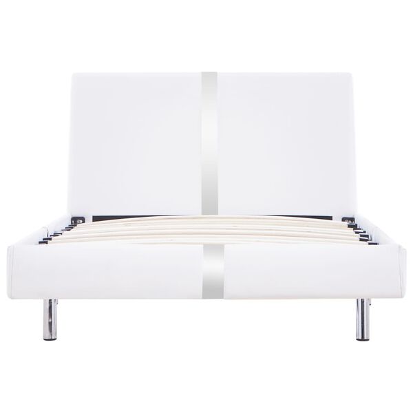vidaXL ベッドフレーム ホワイト 合成皮革 90x200cm