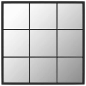 vidaXL ウォールミラー ブラック 60x60 cm メタル