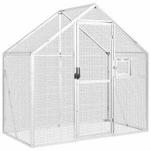 vidaXL 鳥小屋 アビアリー シルバー 179x100x185 cm アルミ