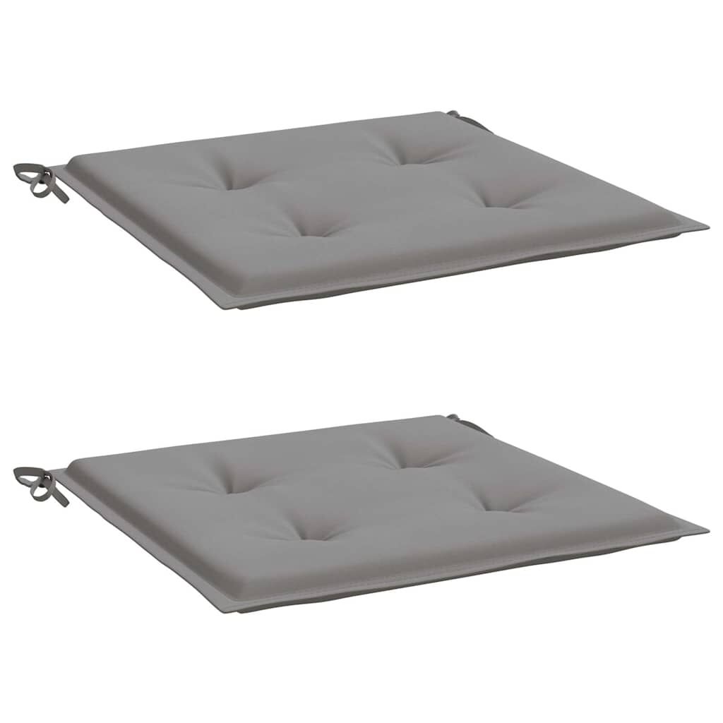 ガーデンクッション2個セット vidaXL ガーデンチェアクッション 2点 グレー 50x50x3cm