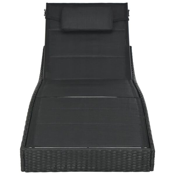 vidaXL サンラウンジャー ポリラタン＆合成繊維製 ブラック