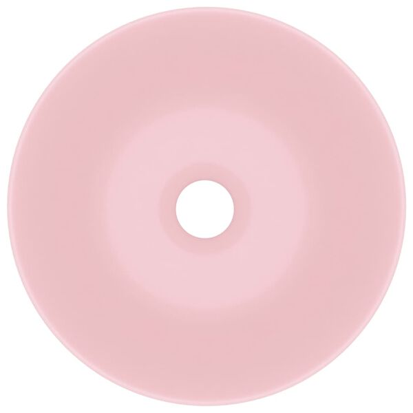 vidaXL バスルーム用 洗面ボウル セラミック製 マットピンク 丸型