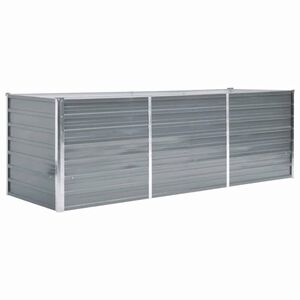 vidaXL ガーデンレイズドベッド 240x80x77cm 亜鉛メッキスチール グレー