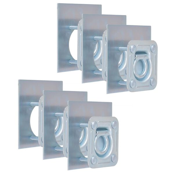 vidaXL トレーラー用 ラッシングリング 亜鉛メッキ鋼製 6点 2000kg