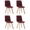 vidaXL ダイニングチェア 4点 ワインレッド 布製