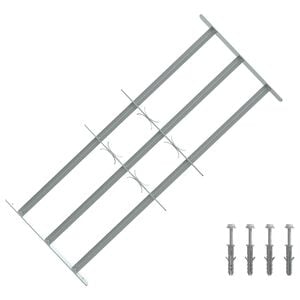 vidaXL 防犯用 窓格子 調節可能 クロスバー3本付き 700-1050mm