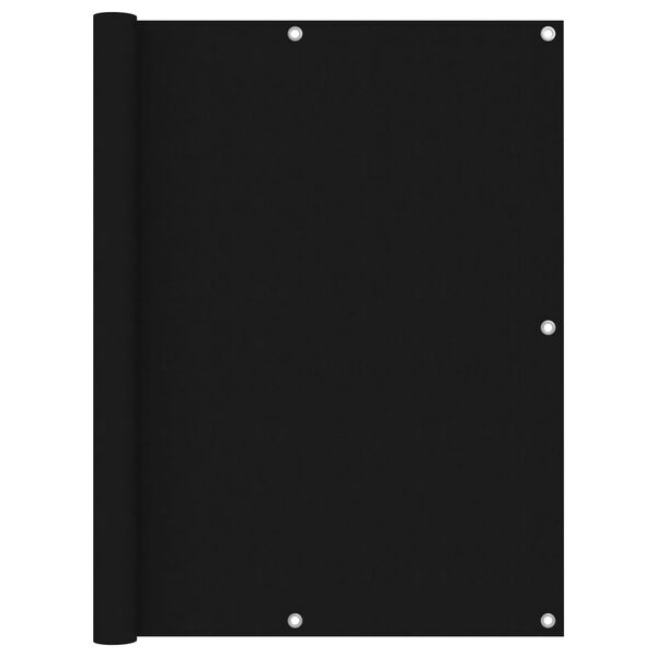 vidaXL バルコニースクリーン ブラック 120x600cm オックスフォード生地