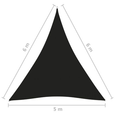 vidaXL サンシェードセイル 5x6x6m 三角形 オックスフォード生地 ブラック