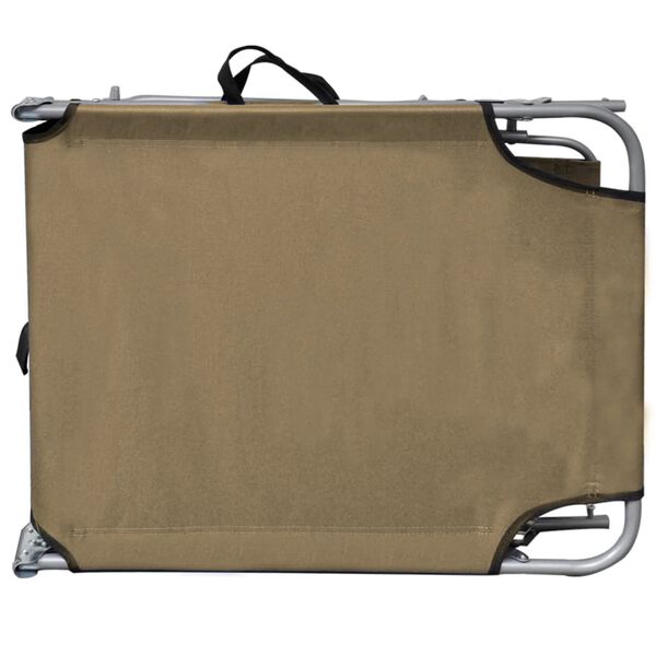 vidaXL 折りたたみサンラウンジャー キャノピー付き アルミ製 トープ