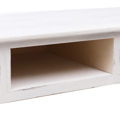 vidaXL コンソールテーブル アンティークホワイト 110x45x76cm 木製