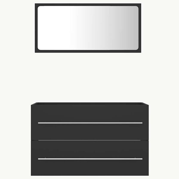 vidaXL バスルーム家具2点セット グレー パーティクルボード