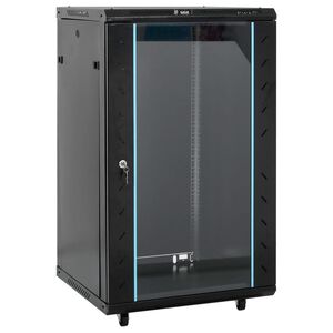 vidaXL 18U ネットワークキャビネット 19インチ IP20 ブラック 60x60x100cm