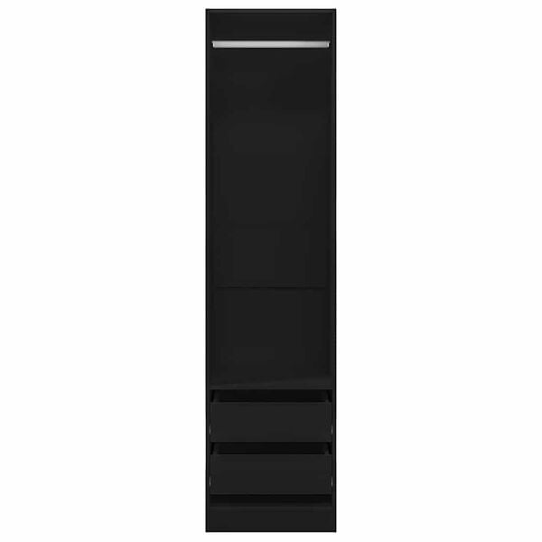 vidaXL 引き出し付き洋服ダンス ブラック 50x50x200cm パーティクルボード