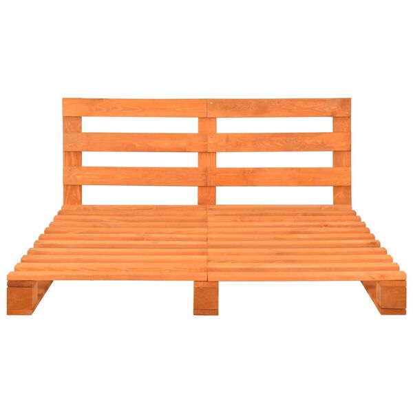 vidaXL すのこベッドフレーム ブラウン パイン無垢材 200x200cm