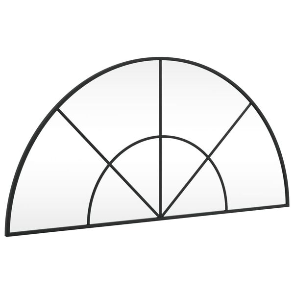 vidaXL ウォールミラー ブラック 100x50 cm アーチアイアン