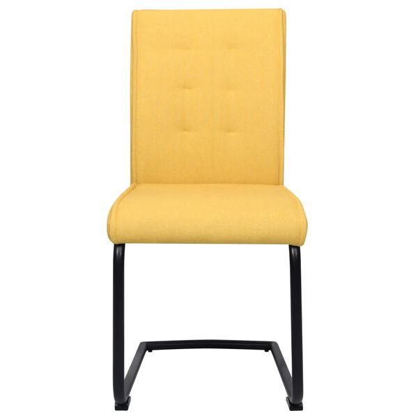 vidaXL カンチレバーダイニングチェア 2点 布製 マスタードイエロー