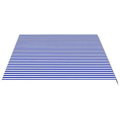 vidaXL オーニング用 交換用生地 ブルー＆ホワイト 5x3.5m